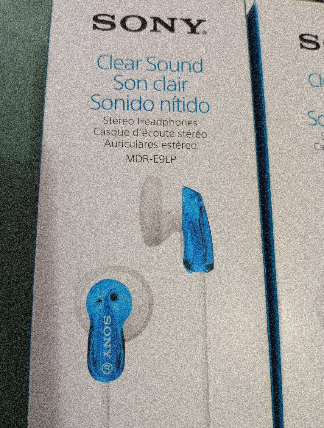Set Of 2 Sony MDRE9LP Earbud Headphones – Clear Sound – Blue