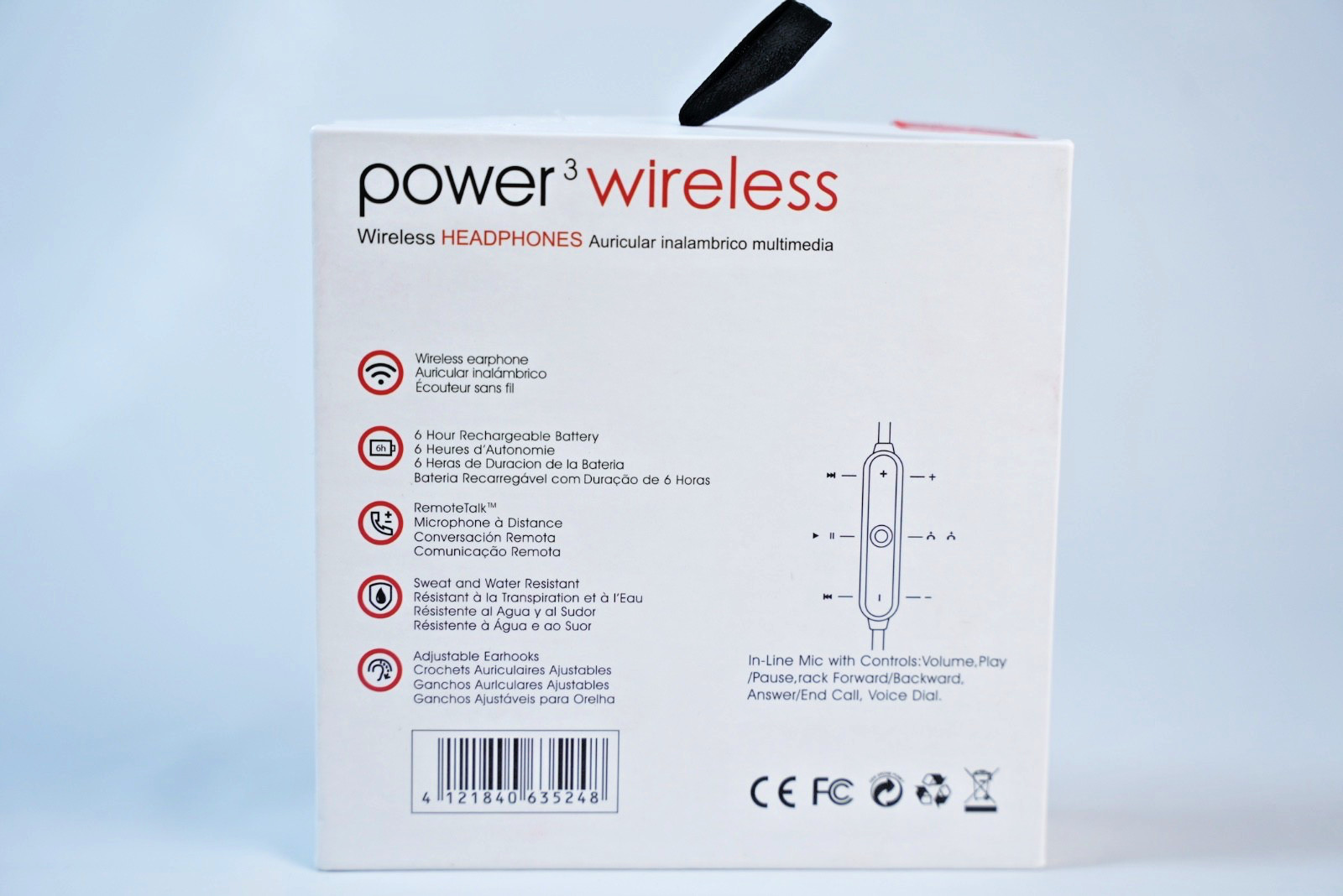 Power3 Wireless headphones – up to 5 hour battery life – with microphone