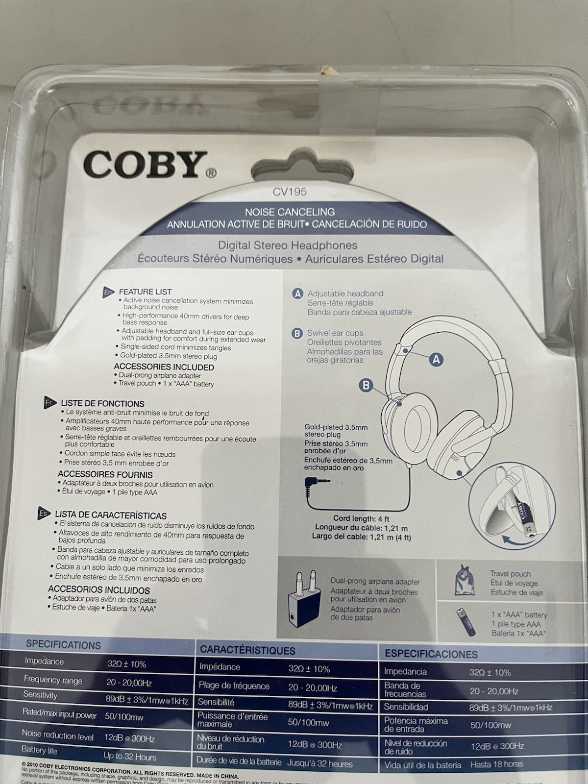 Coby CV195 Headband Headphones – Black – NEW SEALED