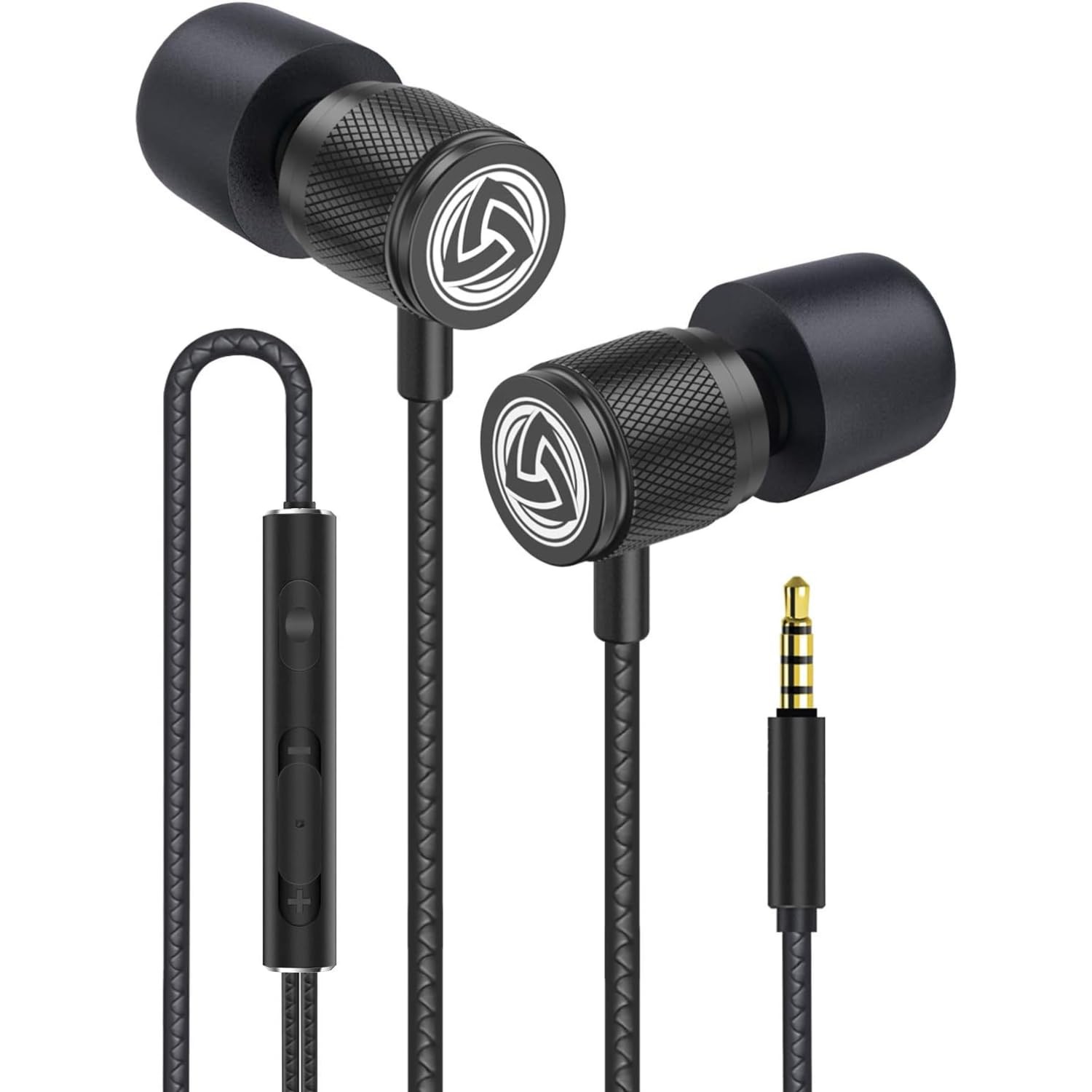 LUDOS Ultra Wired Earbuds in-Ear Headphones, 5 Years Warranty, 3.5 mm, Black