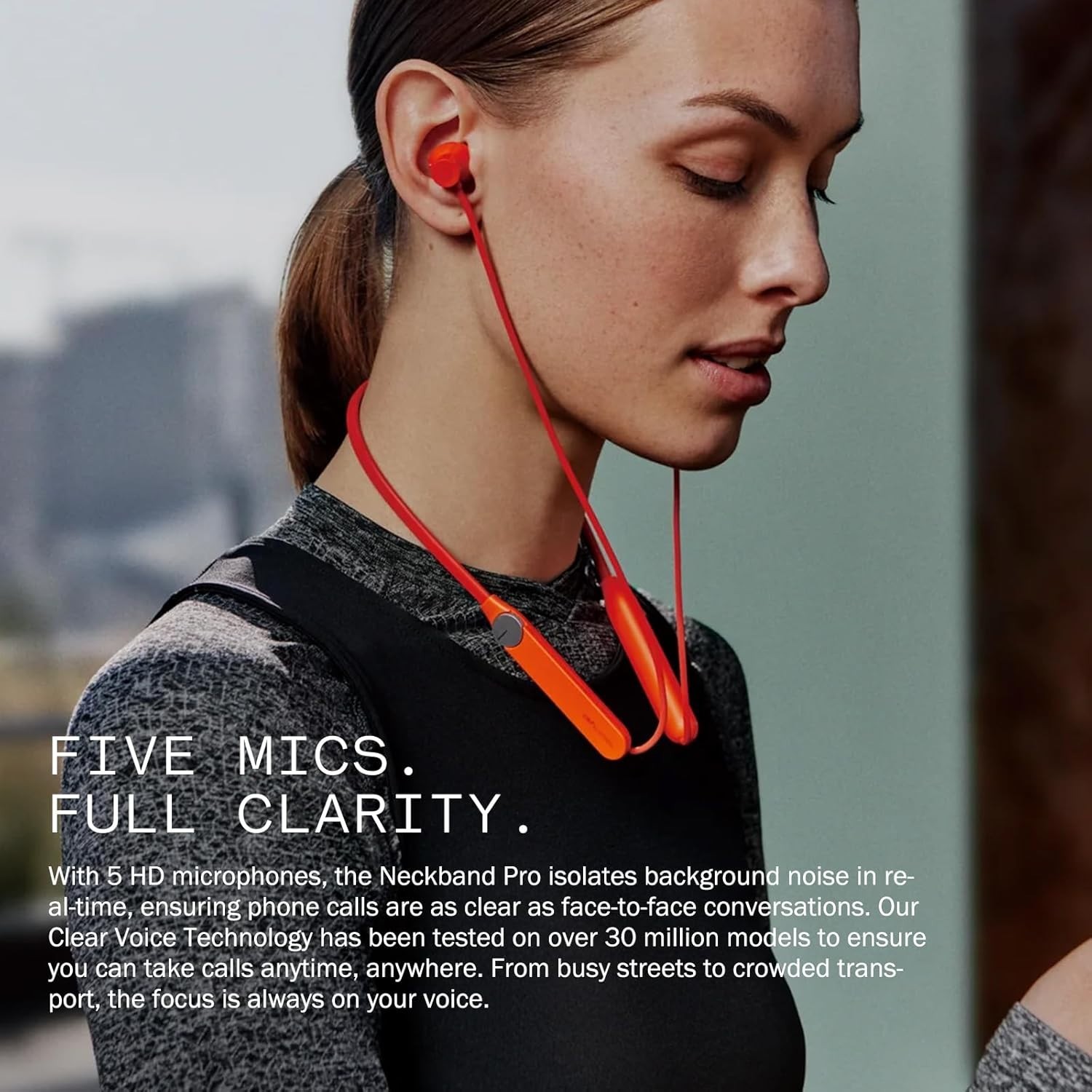 CMF Neckband Pro Bluetooth Headphones，50dB Hybrid Active Noise Cancelling Earbud