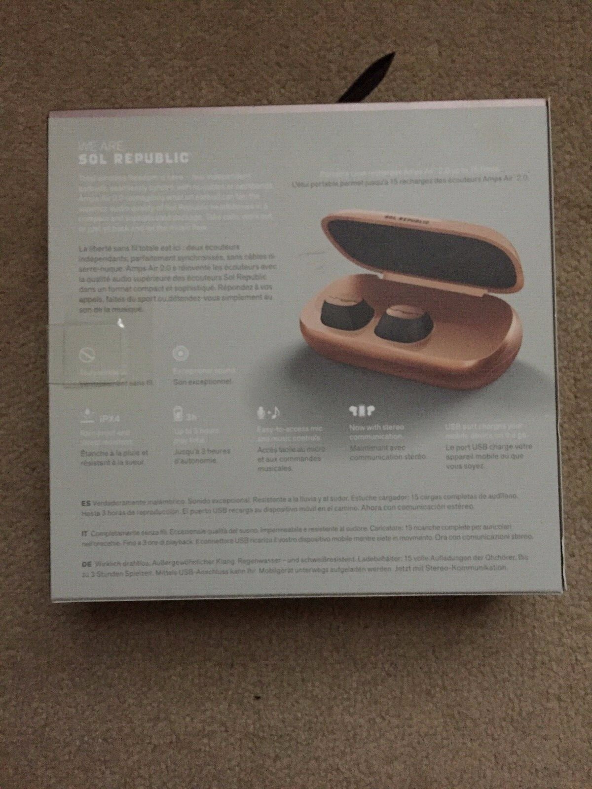 Sol Republic Unisex Wireless Earbuds Amps Air 2.0 Blue Tooth SOL-EP1195RS