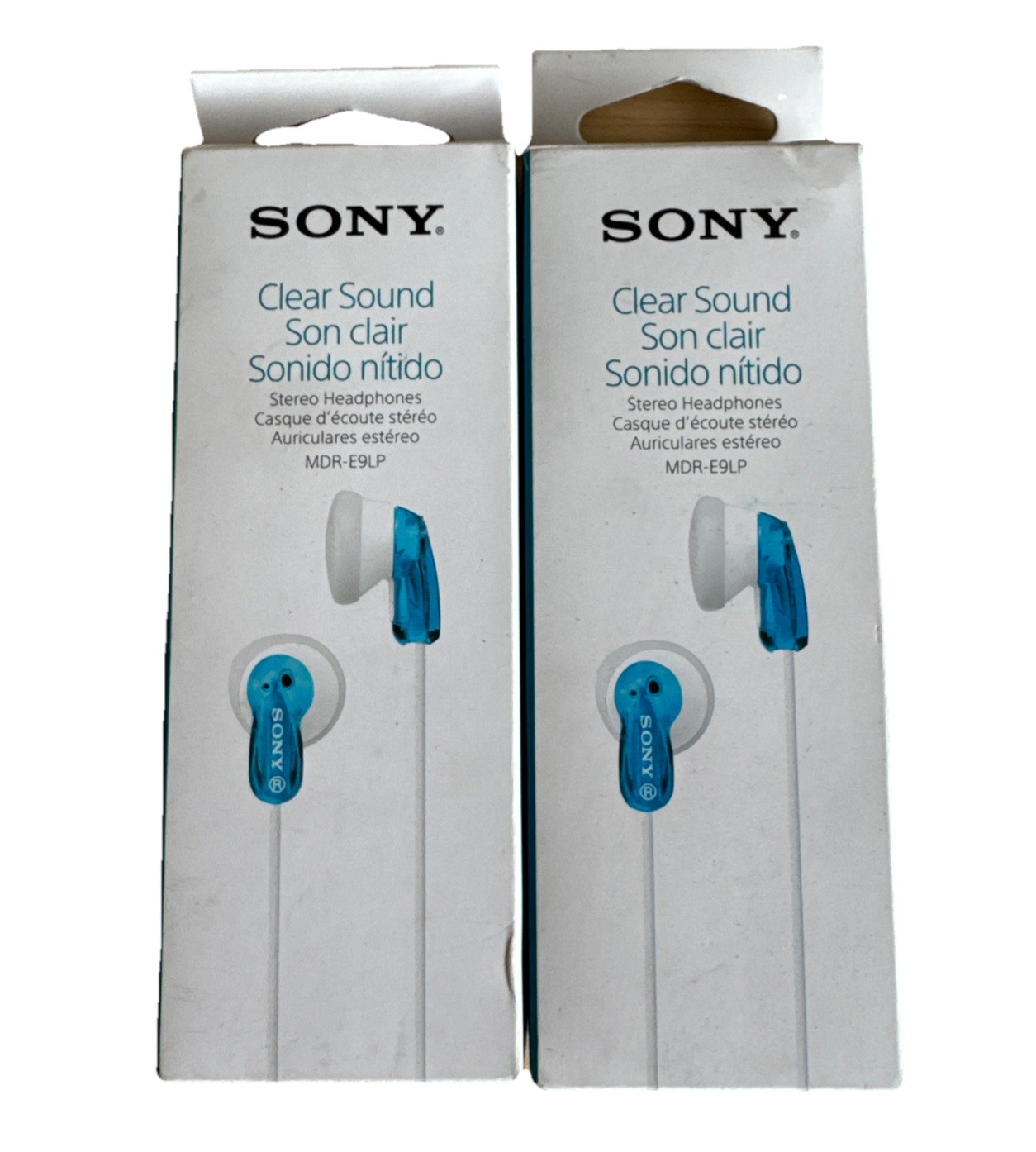 Sony MDRE9LP In-Ear Canal Earbuds Headphones, Blue, (2 PACK)