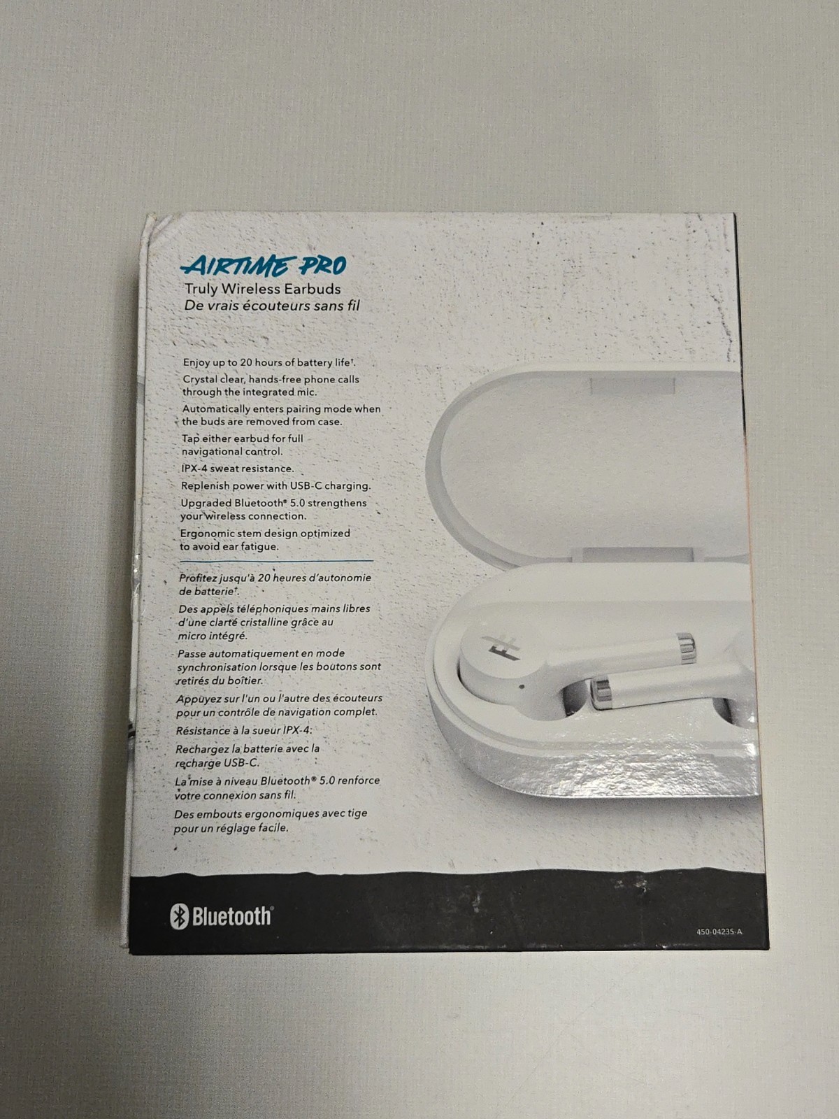 iFrogz AirTime Pro Truly Wireless Earbuds + Charging Case – white/black/blue