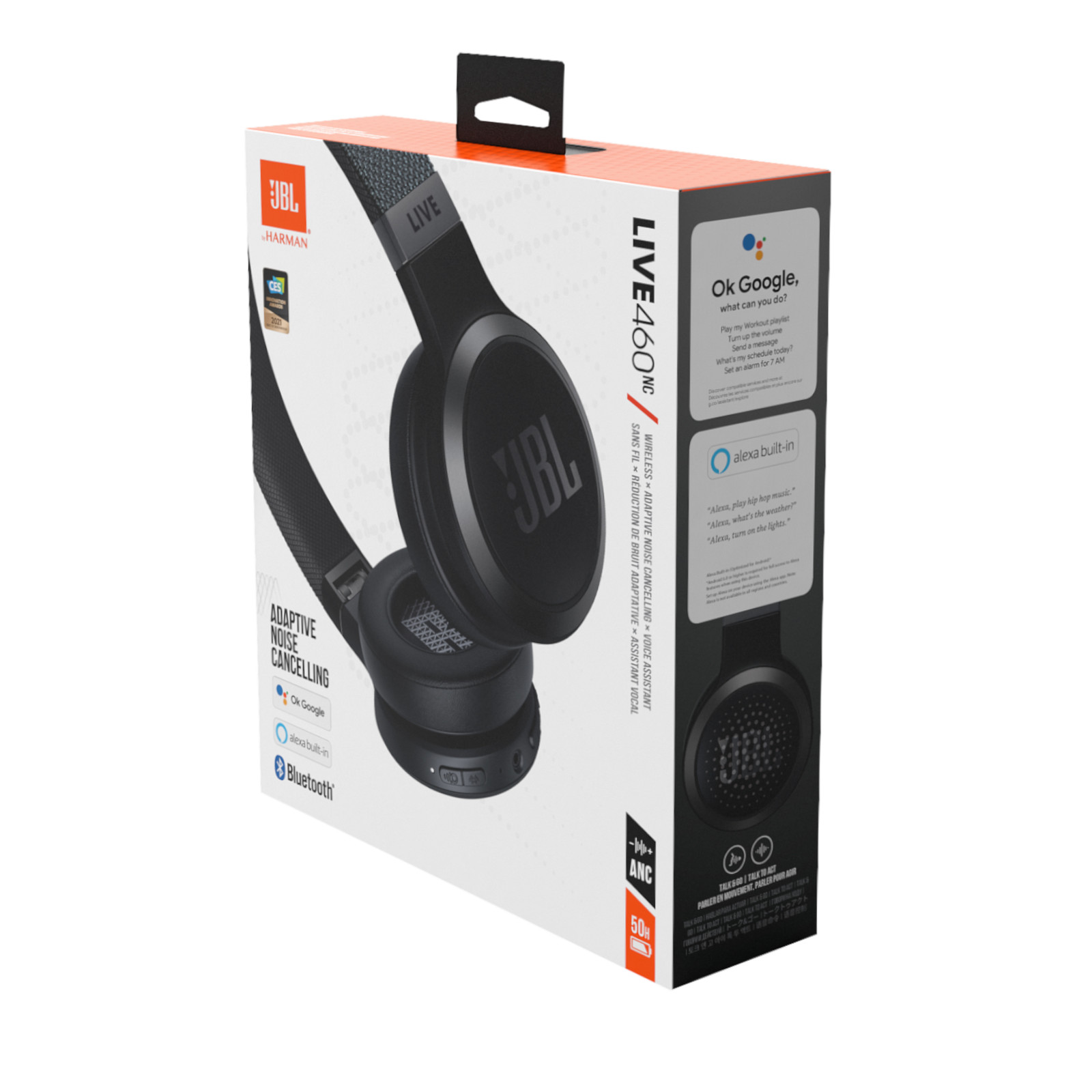 JBL Live 460NC, Wireless on-ear NC headphones