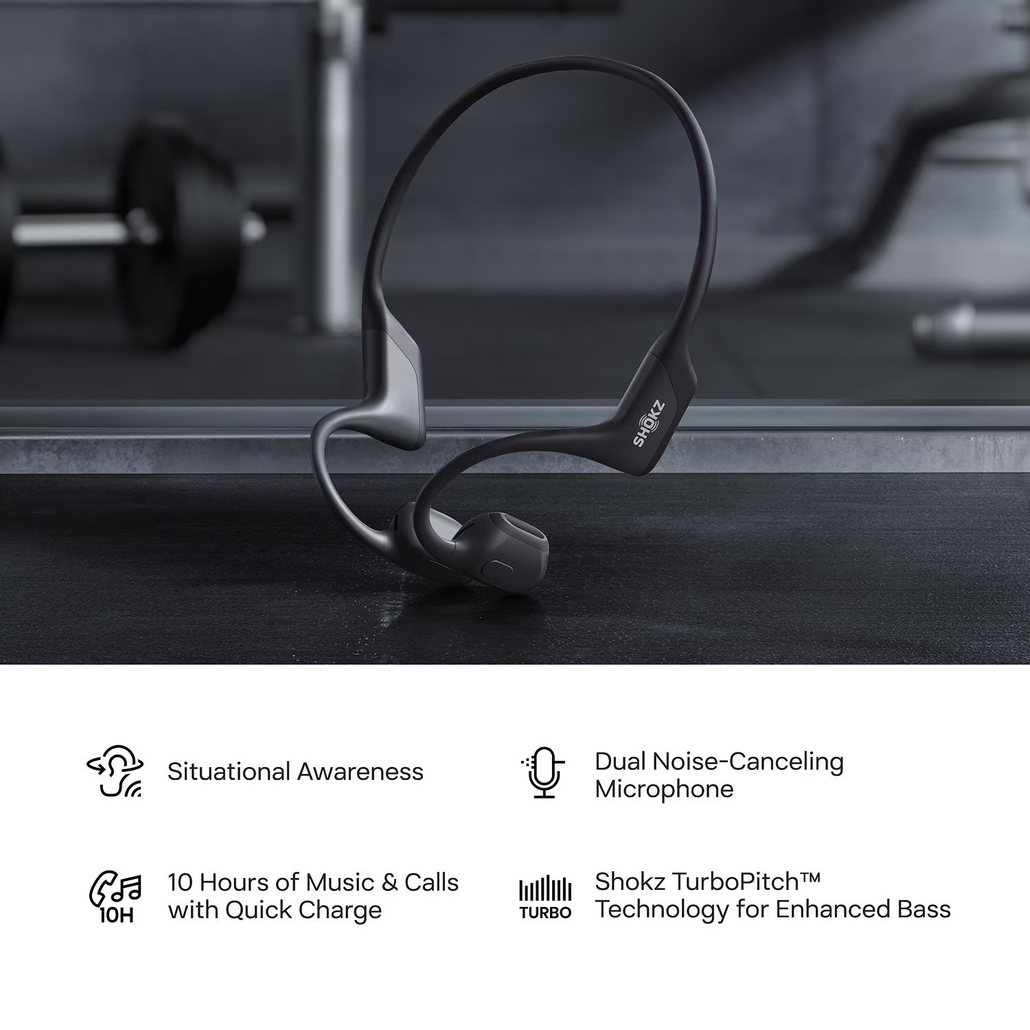 Shokz OpenRun Pro Bluetooth Wireless Headphones w/Case Black New Open Box