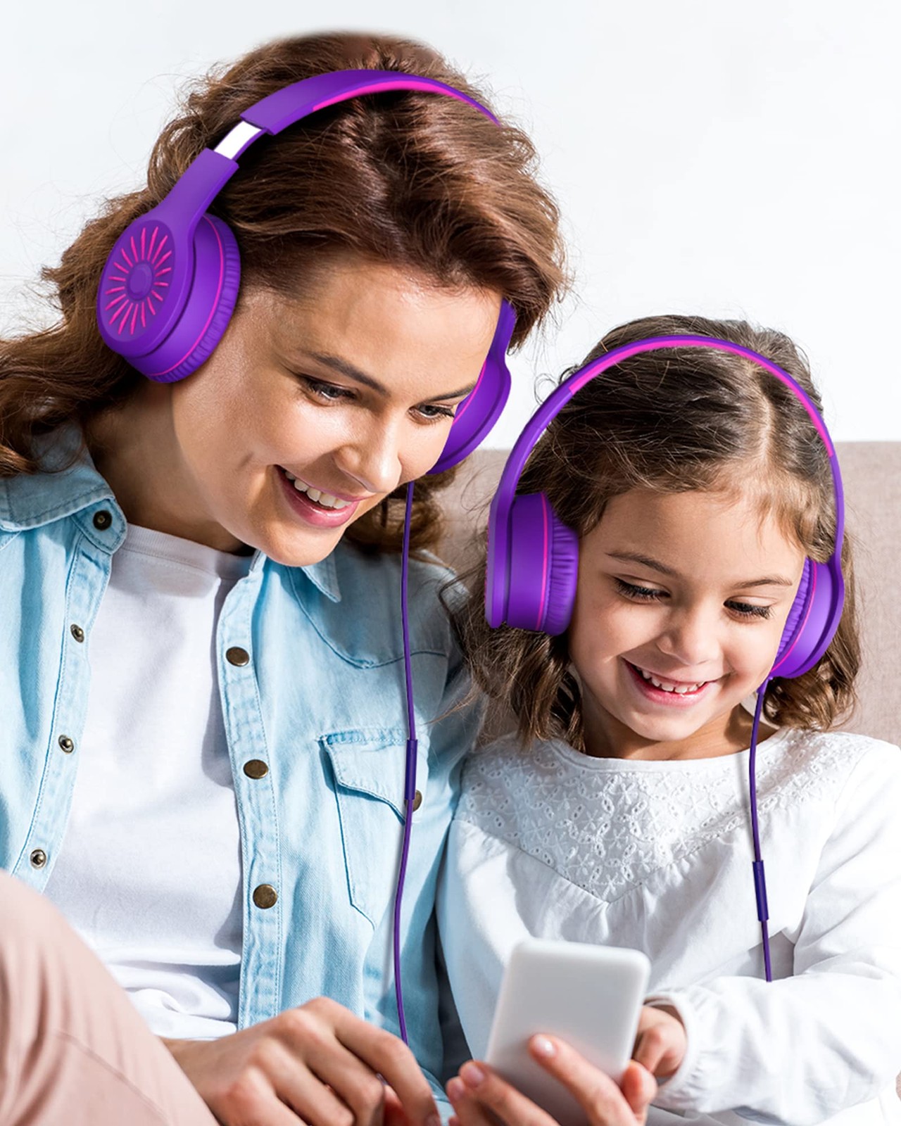 i45 Headphones Wired, On-Ear Headphones for , Purple