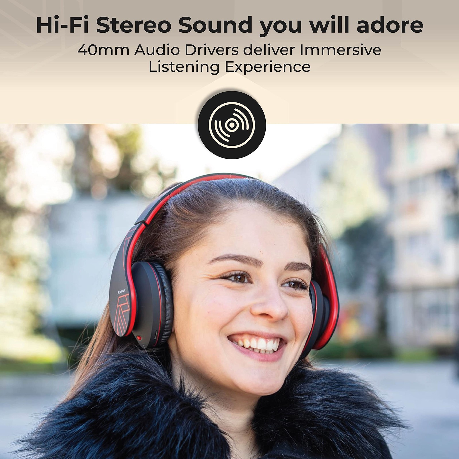 Bluetooth Over-Ear Headphones, Wireless Stereo Foldable Headphones Wireless a…