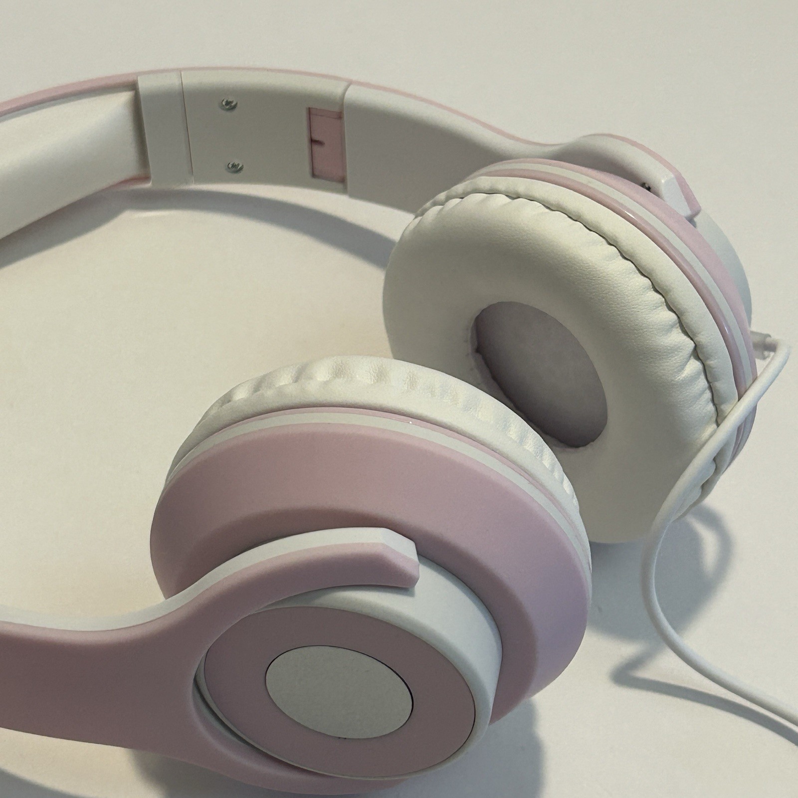 Pink Wired Headphones w Mic Bass Jaxx Ultramax Foldable 3.5mm Open Box Tested