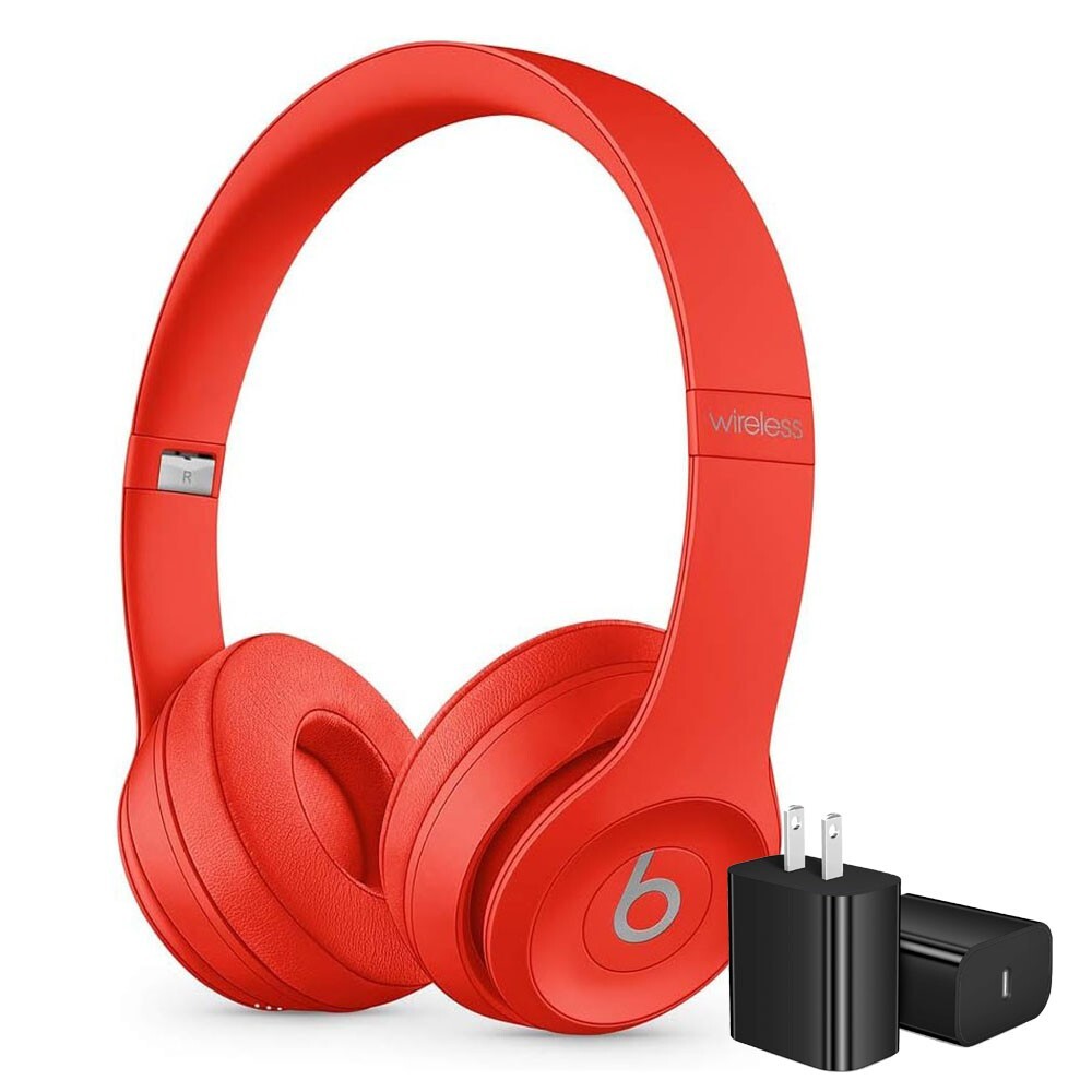 Beats Solo 3 Bluetooth Wireless Headphones + USB-C Wall Charger Power Adapter