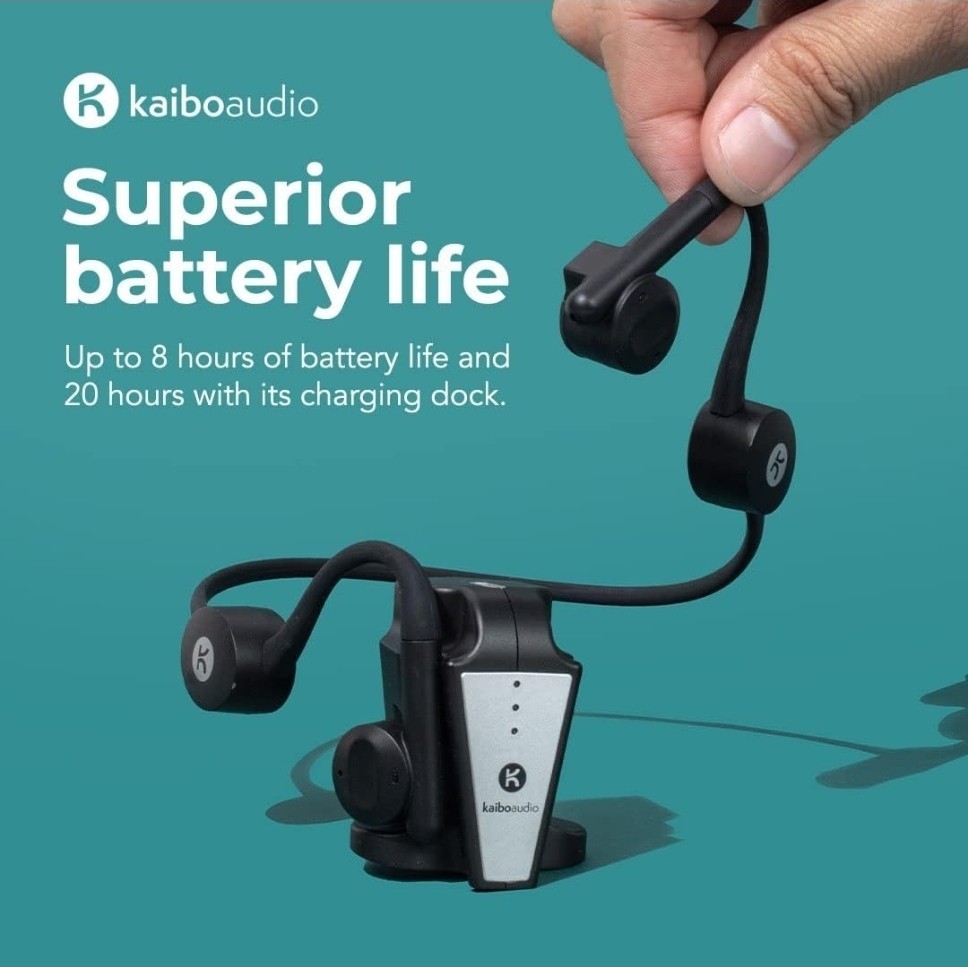 Bone Conduction Bluetooth Headphones Kaibo Flex Kaiboaudio Open Ear Black