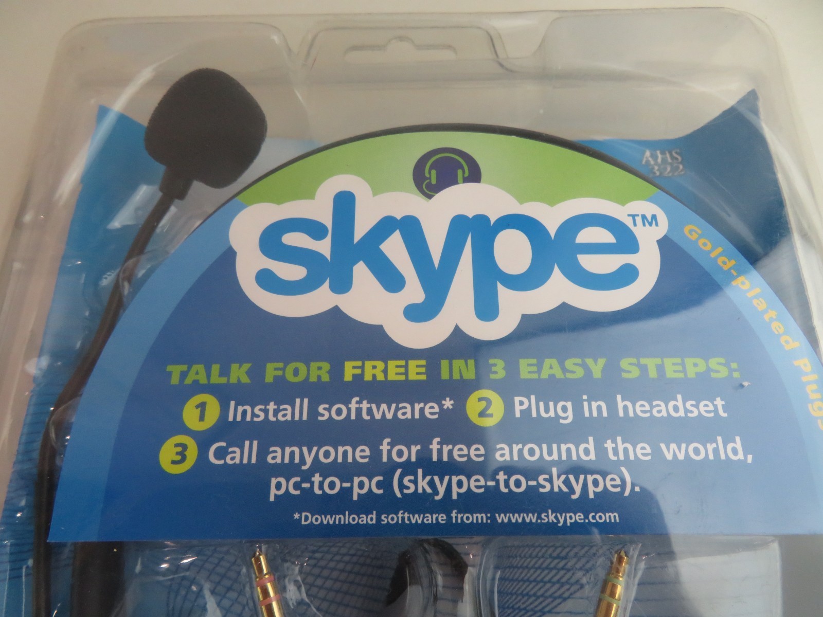Altec Lansing Skype Stereo Headset w/ Boom Microphone Model AHS322 New