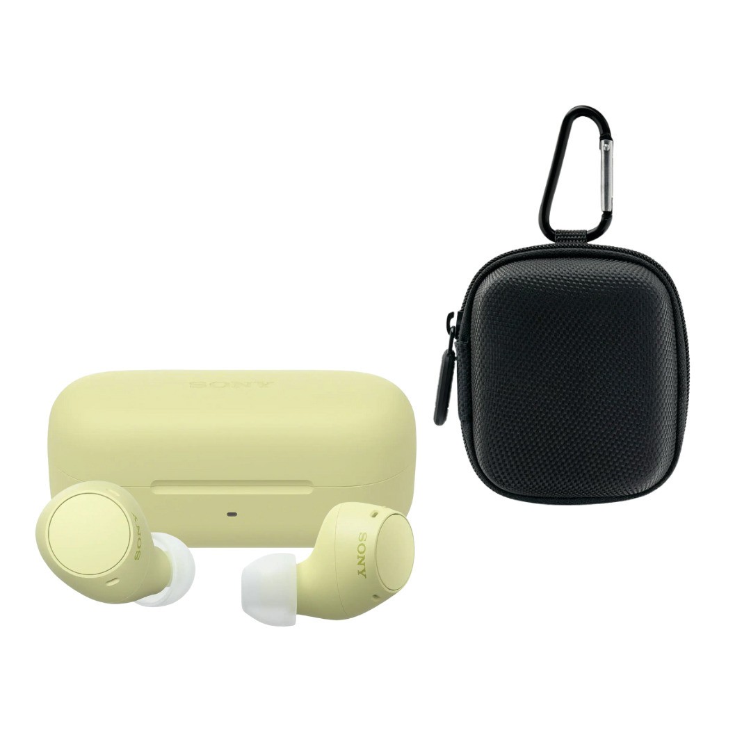 Sony WF C510 Truly Wireless Yellow Earbuds Up To 11 Hrs Battery Life Bundle