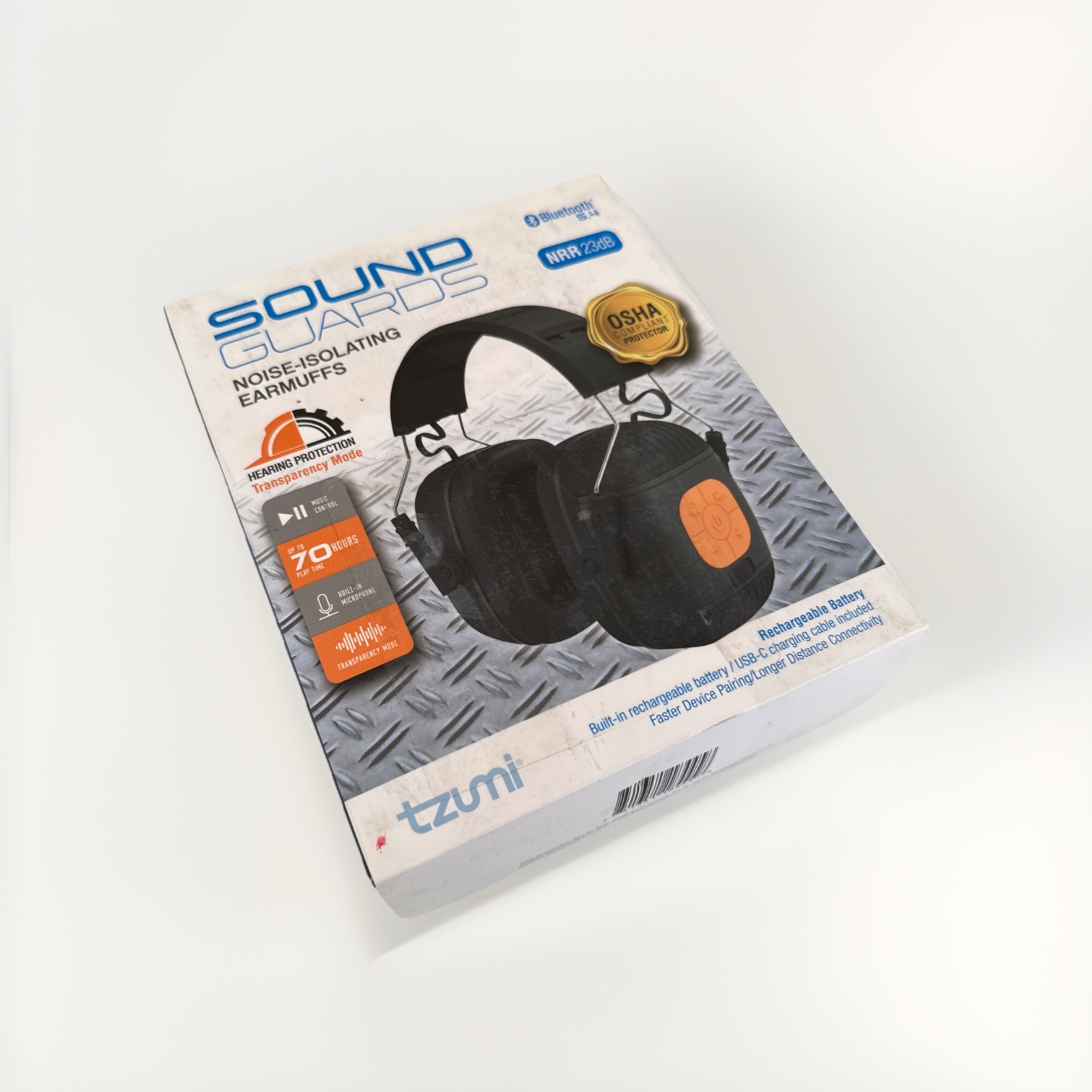 Tzumi Sound Guards Bluetooth Noise Hearing Protection Headphones – New, Open Box