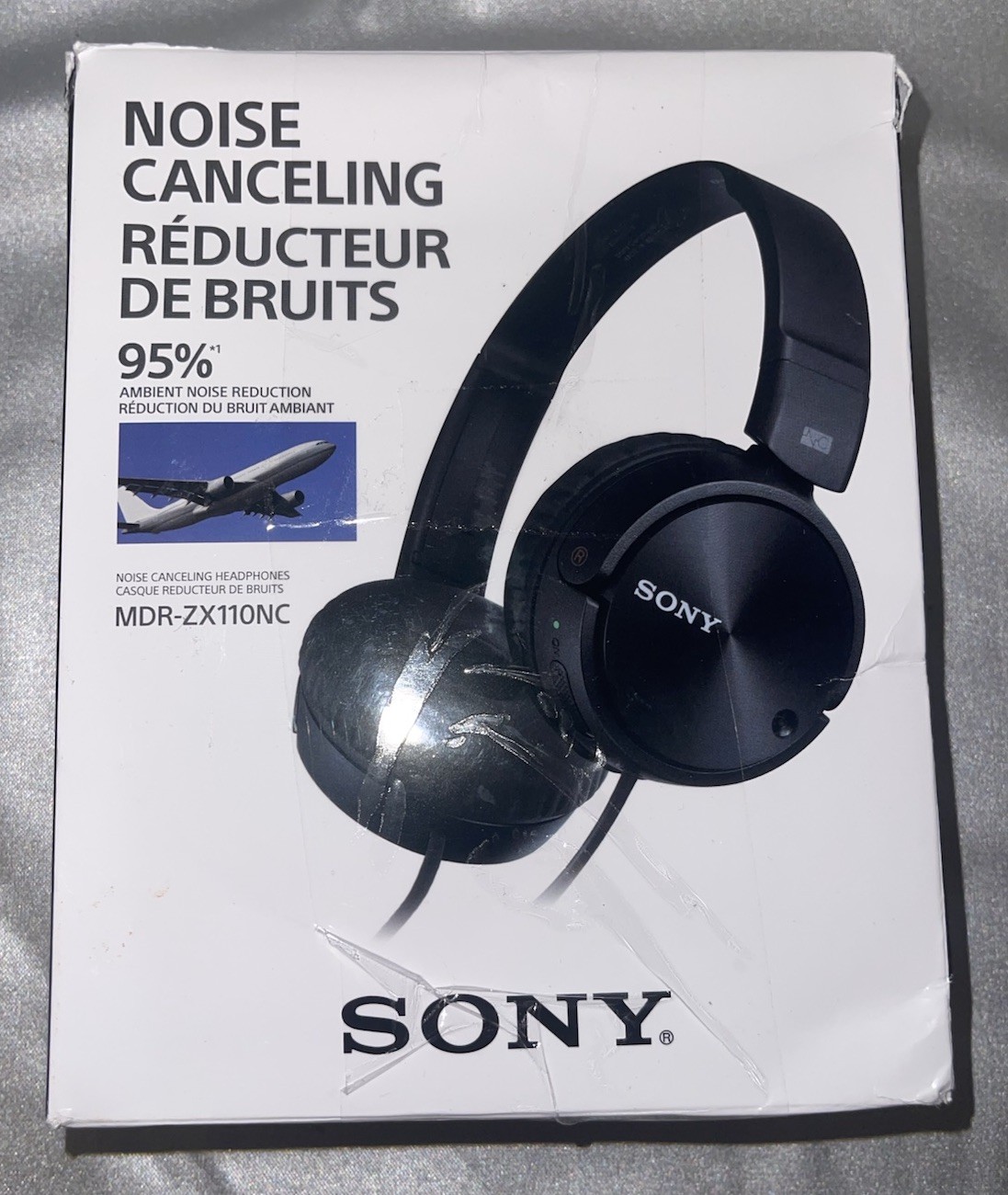 Sony MDRZX110NC On-Ear Wired Headphones Noise Canceling 3.5mm Stereo Jack Black