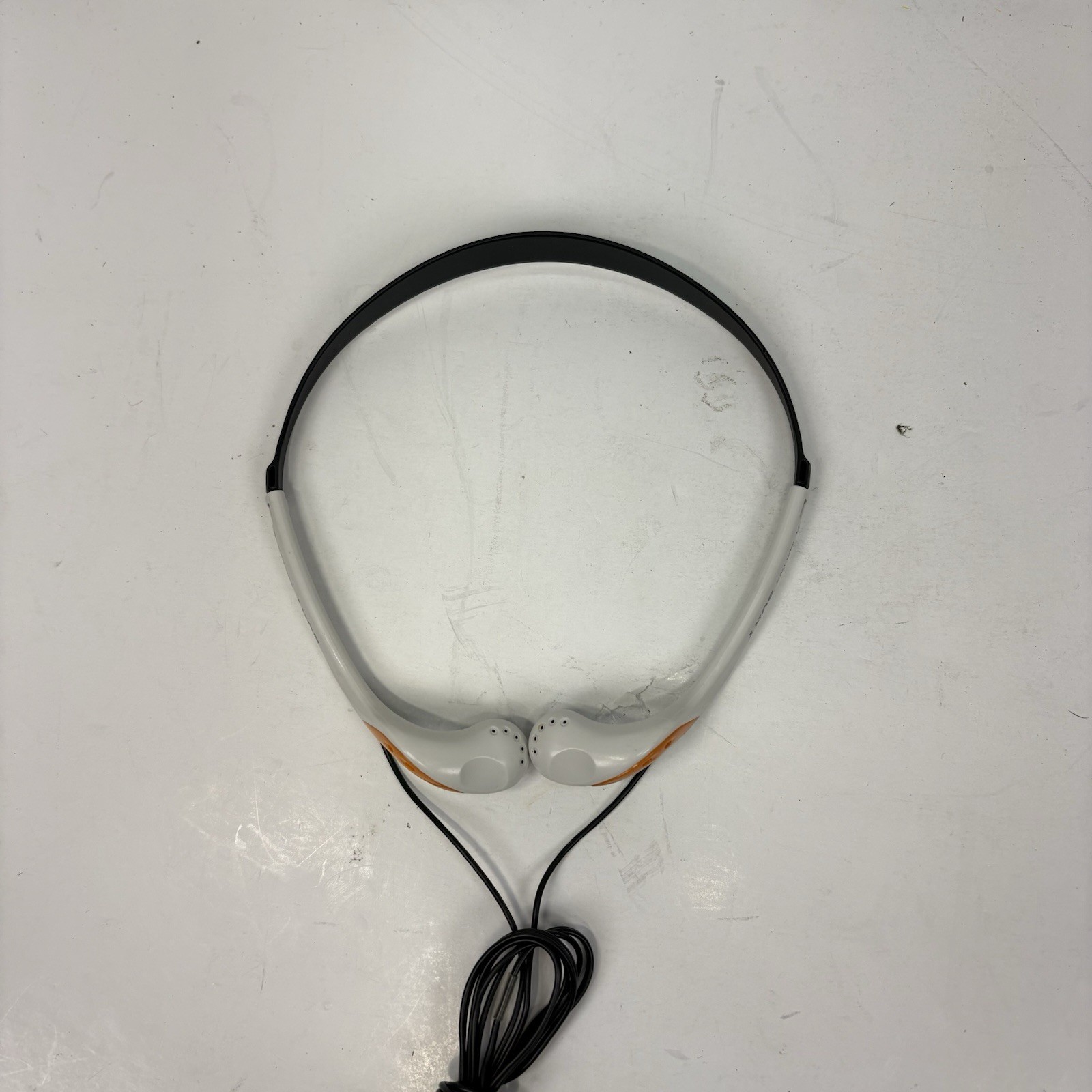 Sony MDR-W014 White Orange 3.5MM Jack In Ear Light Earphones (Tested & Working!)
