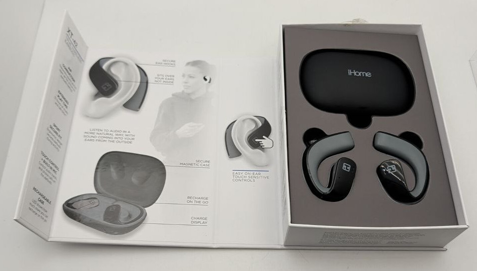 iHome True Wireless Earbuds Sport Touch control EarHook Headphones with Mic