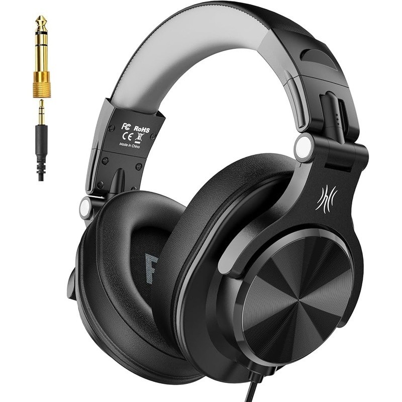 Studio-Grade Headphones 40mm Drivers DJ Monitoring Single-Sided Over Ear Comfort
