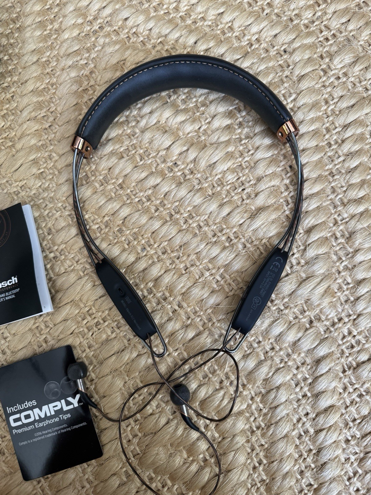 Klipsch 1062797 X12 Bluetooth Neckband Headphones – Black Leather