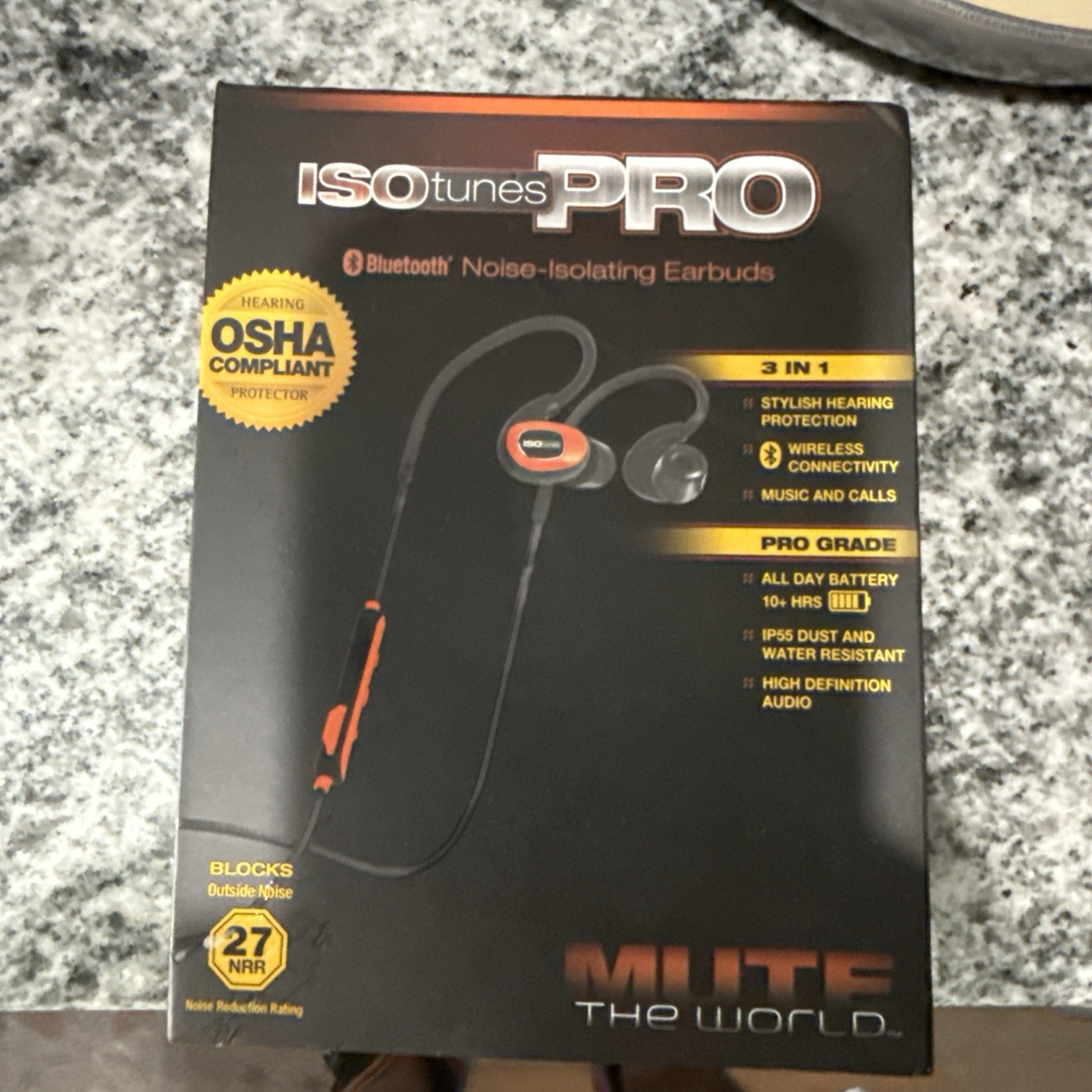 ISOtunes PRO Bluetooth Noise Isolating Earbuds OSHA Compliant 27 NRR IP55