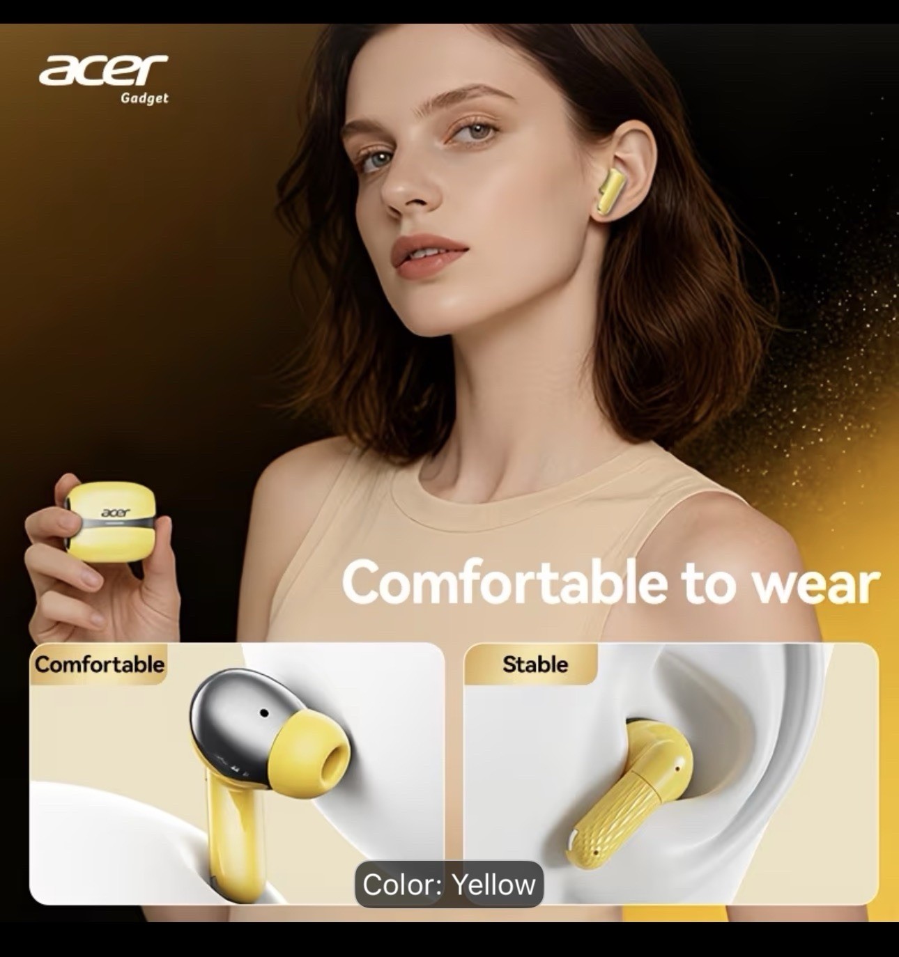 [Acer]OHR548 Wireless Headphones Music Game Dual Mode Active Noise Cancellation