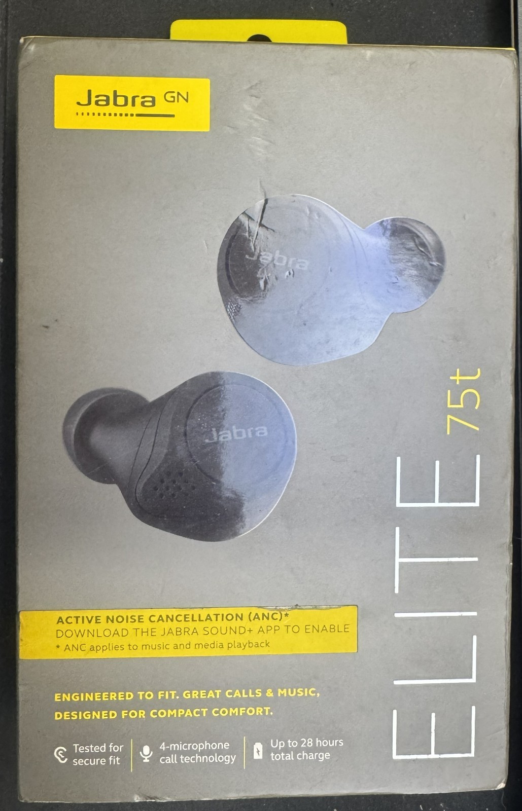 Jabra Elite Active 75t True Wireless Bluetooth Water-Resistant Earbuds Black
