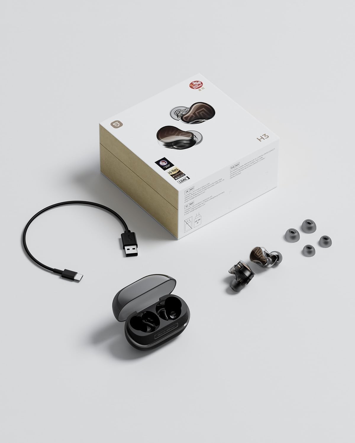 ? SOUNDPEATS H3 Hi‑Res LDAC aptX Lossless ANC 55dB 37H- Titanium Black