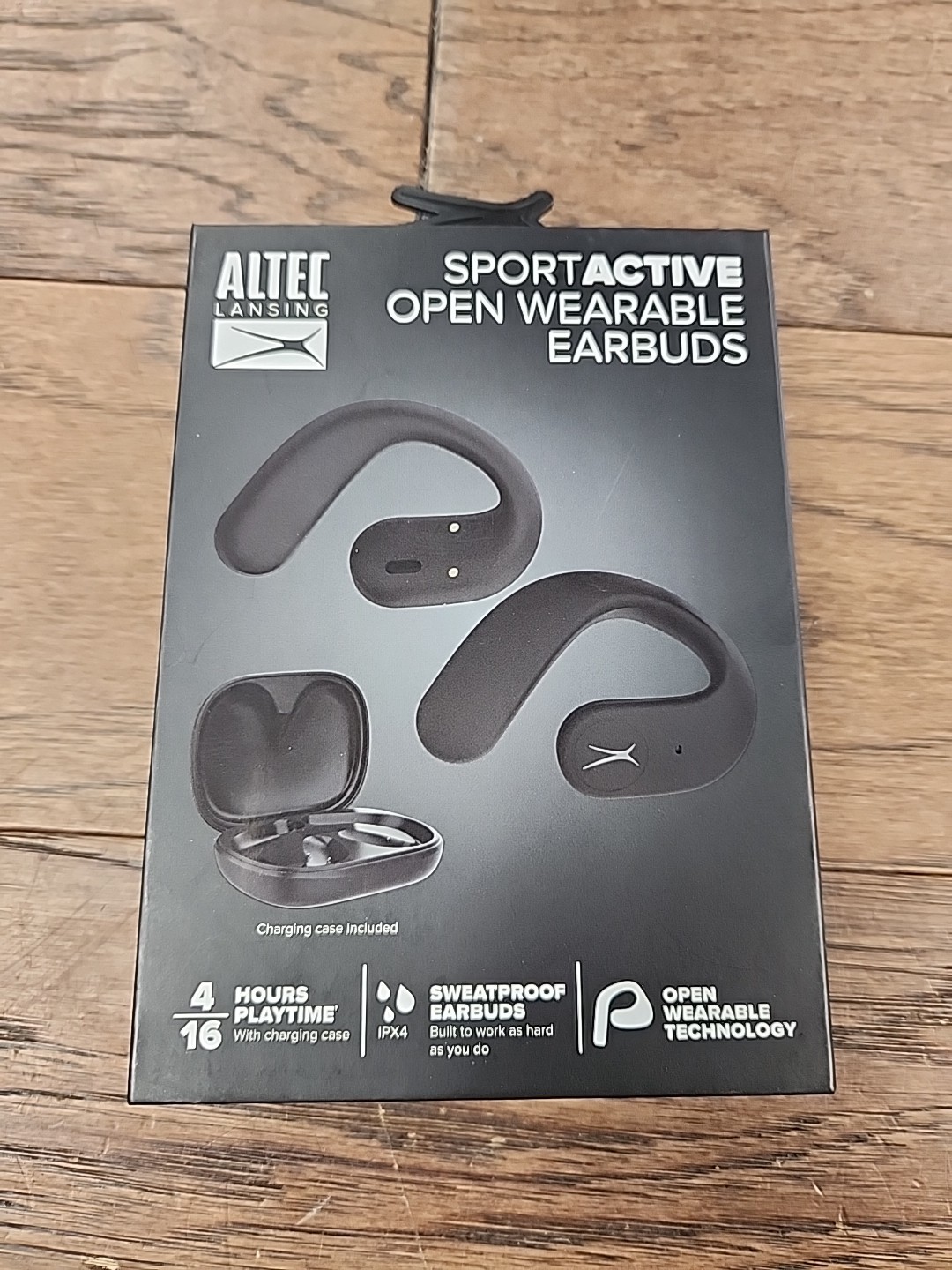 ALTEC Lansing Sport Active Open Earbuds – Sweat Proof – Black – New
