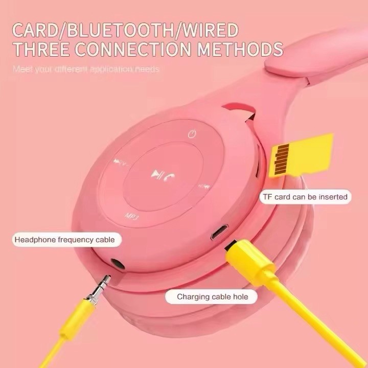 Color:BLACK New Wireless BT Headphones Noise Cancelling With Microphone Over Ear