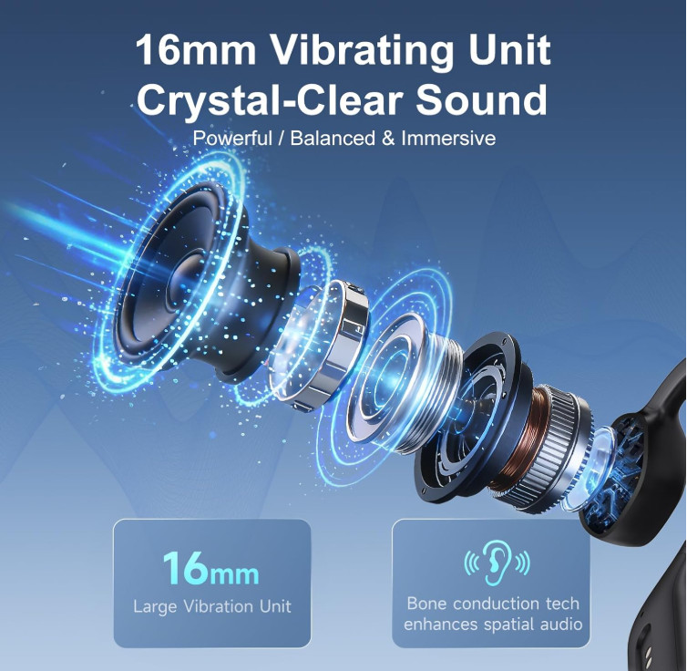 Auriculares de conducción ósea Auriculares inalámbricos Bluetooth con micrófono