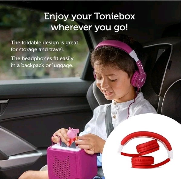Red Headphones For Kids-Toniebox 1 – Open Box, Missing Cable
