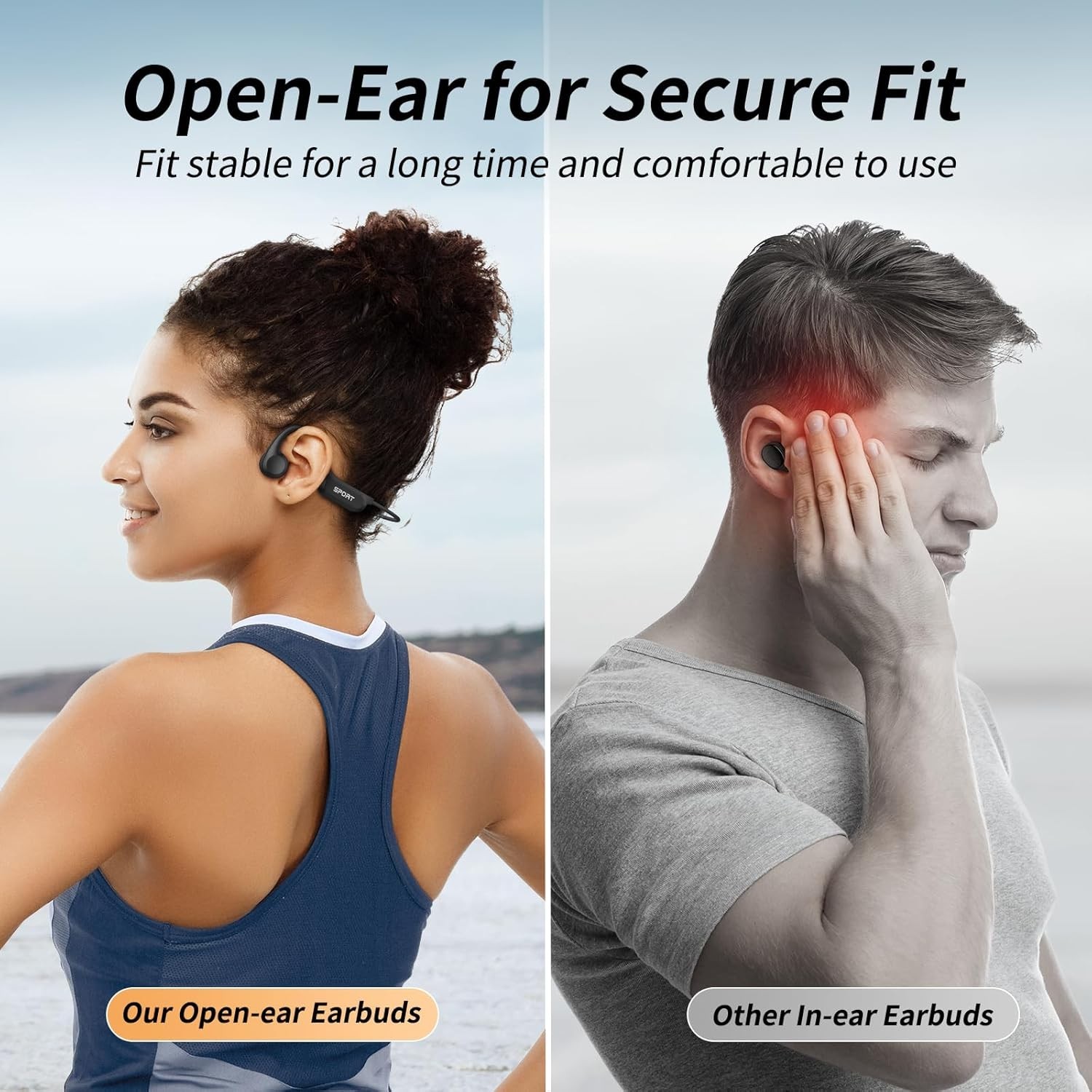 Exceptional Sound & Comfort: Waterproof Bluetooth 5.4 Bone Conduction Headphones