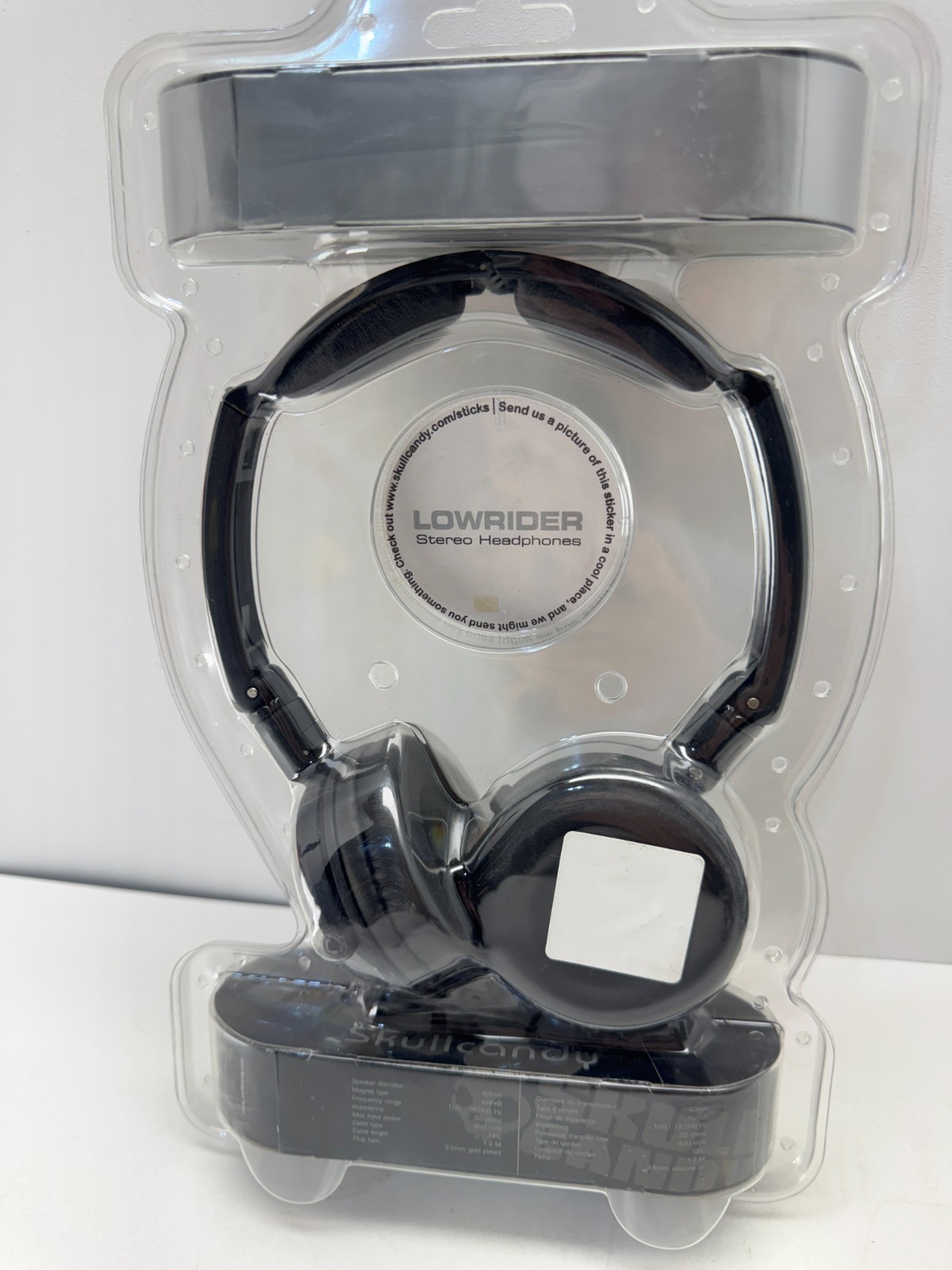 Vintage Skullcandy Lowrider Headphones Black 40mm Drivers iPod iPhone New Sealed