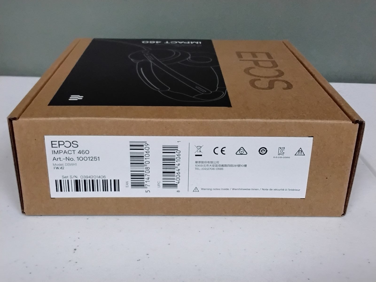 Brand New! EPOS IMPACT 460 Headset (1001251) Model DSWH1 – NIB!