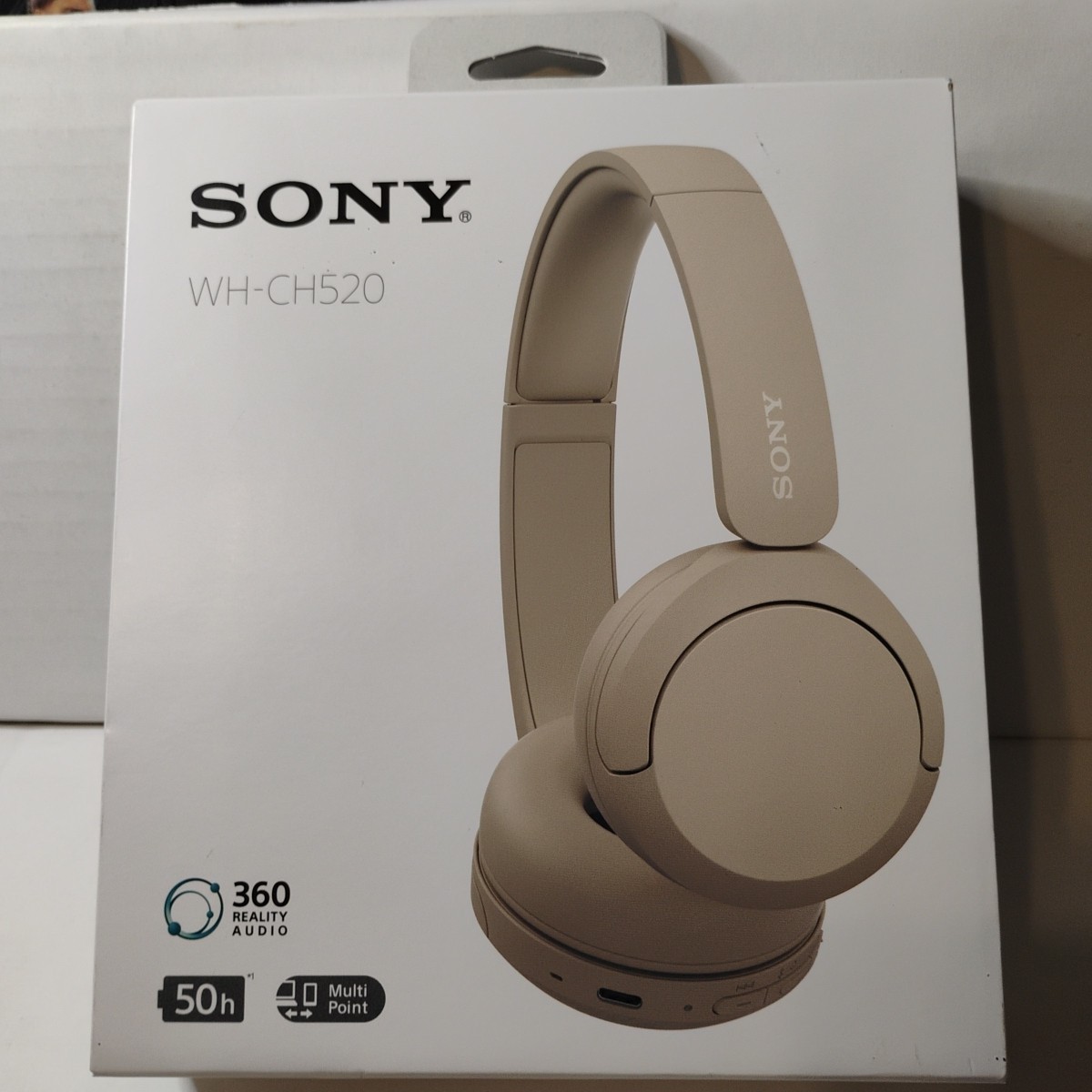 Sony WH-CH520 Wireless Bluetooth On-Ear Headphones Beige