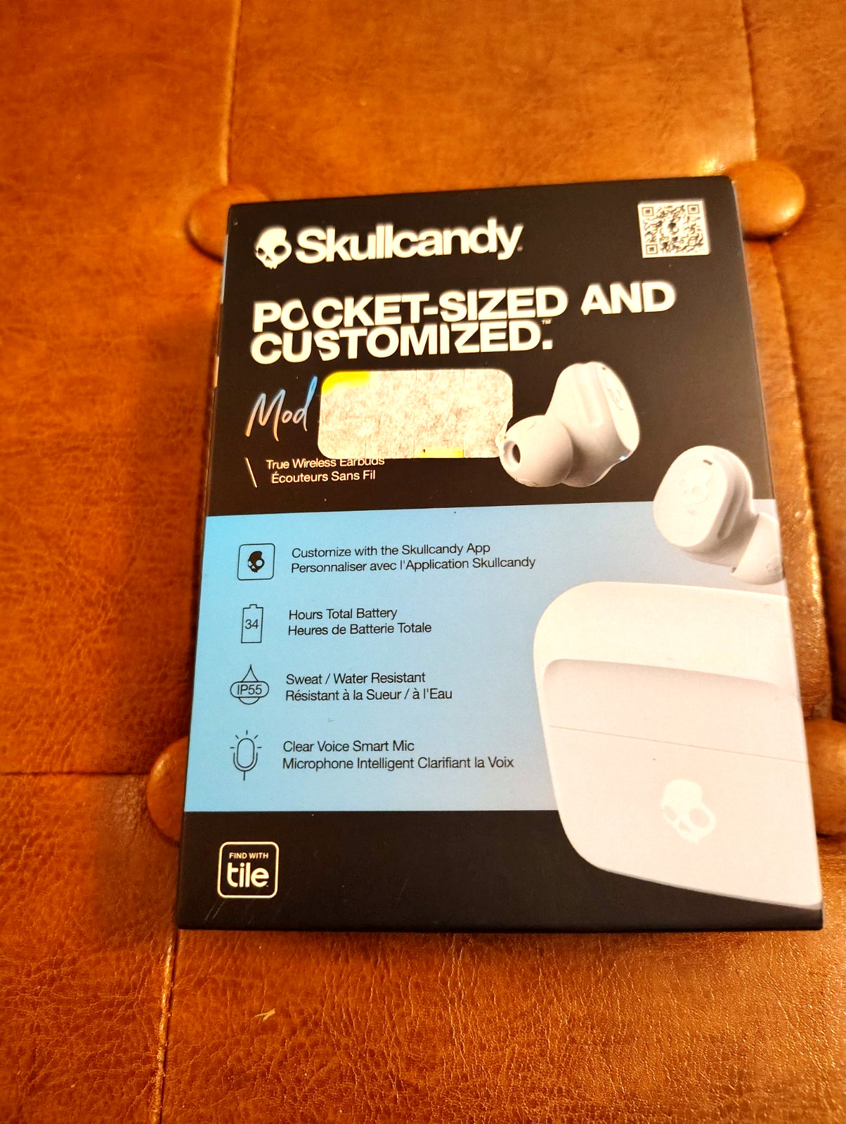 SKULLCANDY MOD WIRELESS EARBUDS (Bluetooth 5.2 Grey/Blue Noise Reducing) NEW!