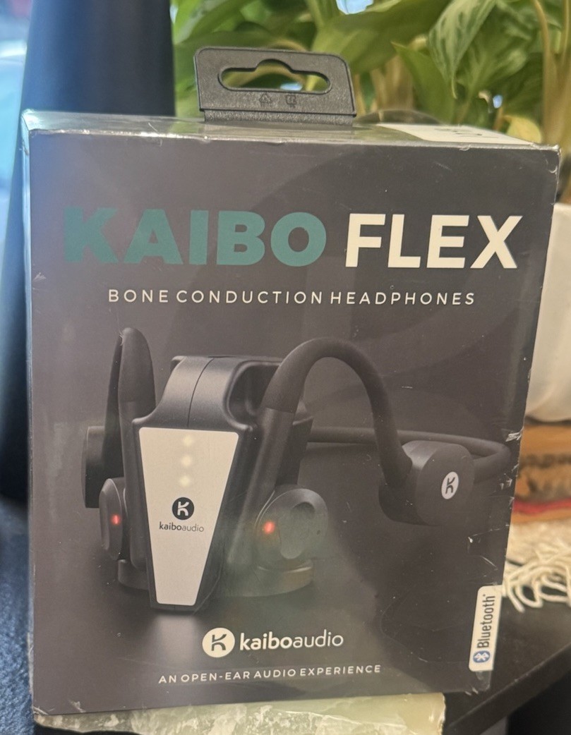 Kaibo Flex Bluetooth Headphones Bone Conduction Kaiboaudio Open Ear Black New