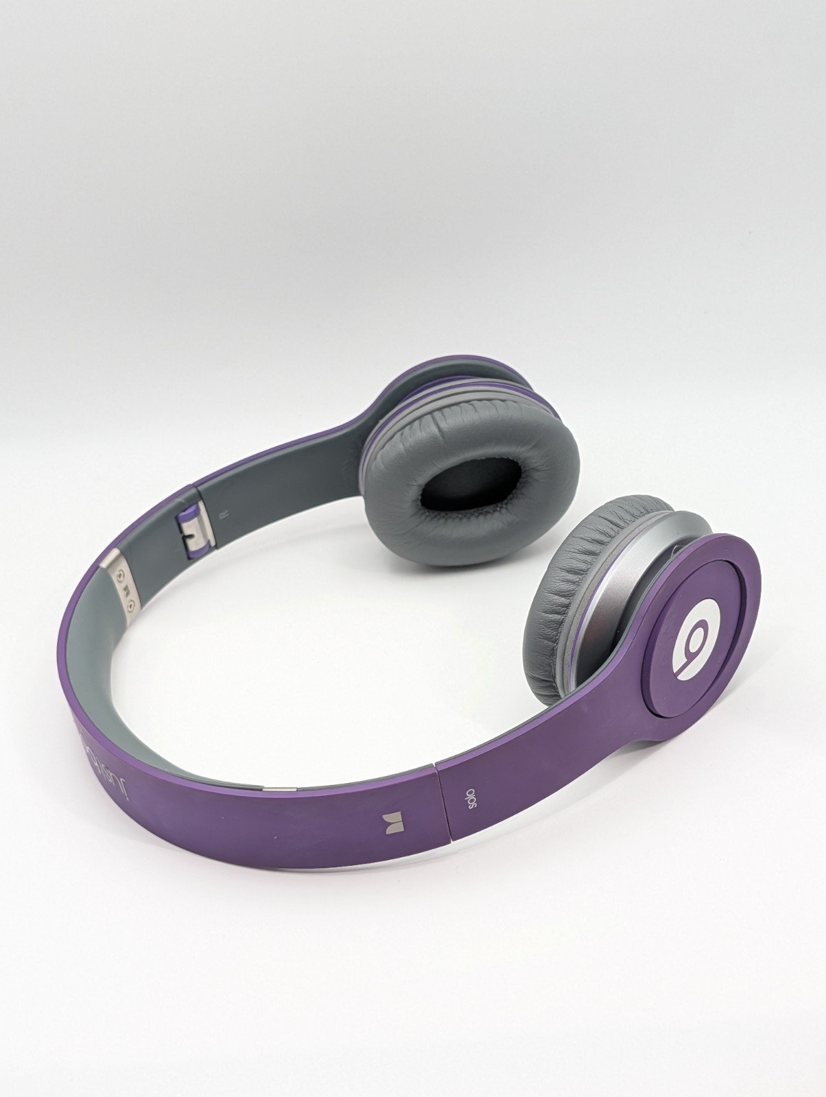 Beats by Dr. Dre JustBeats Solo Purple Gray Foldable Headphones 3.5mm Mic