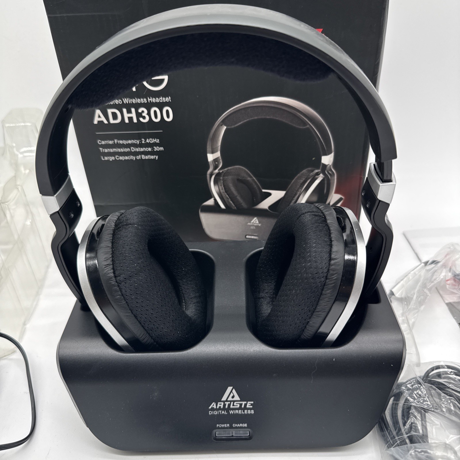 Artiste TV 2.4GHZ RF Wireless Over Ear Digital Stereo Headset w/Dock Working
