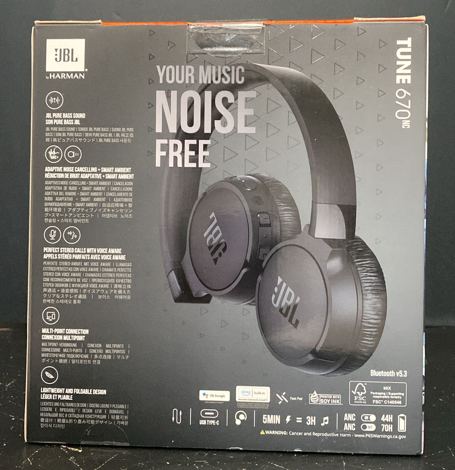 JBL Tune 670NC Bluetooth Wireless Adaptive Noise Cancelling (B14)