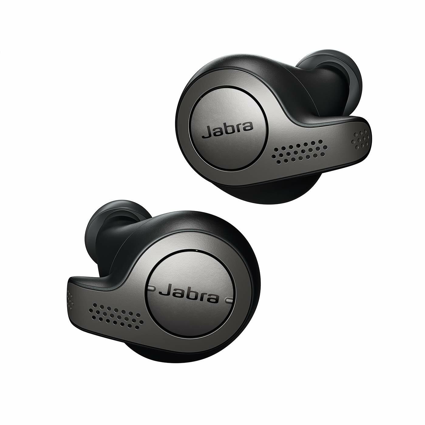 Jabra Elite 65t Wireless Earbud Headphones, Titanium Black + Charge Case