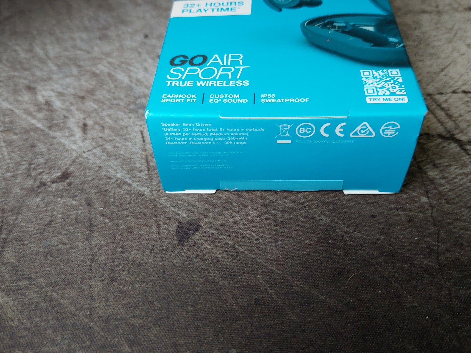 JLab Go Air Sport Wireless Earbuds Teal Bluetooth Secure Fit Ear Hook Workout