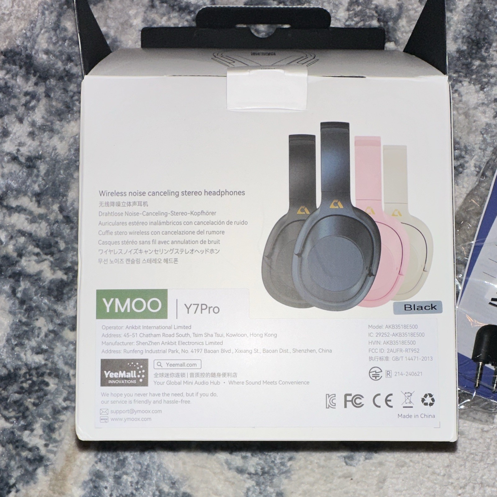 YMOO Y7Pro Noise Cancelling Wired & Wireless Headphones 100H Playtime Over Ear