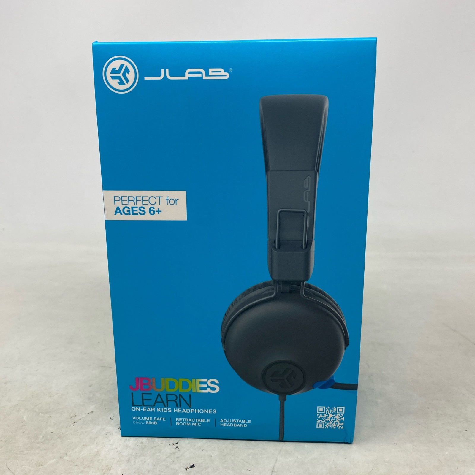 JLab JBuddies Learn Wired Kids Headphones w/ Boom Mic – Gray/Blue