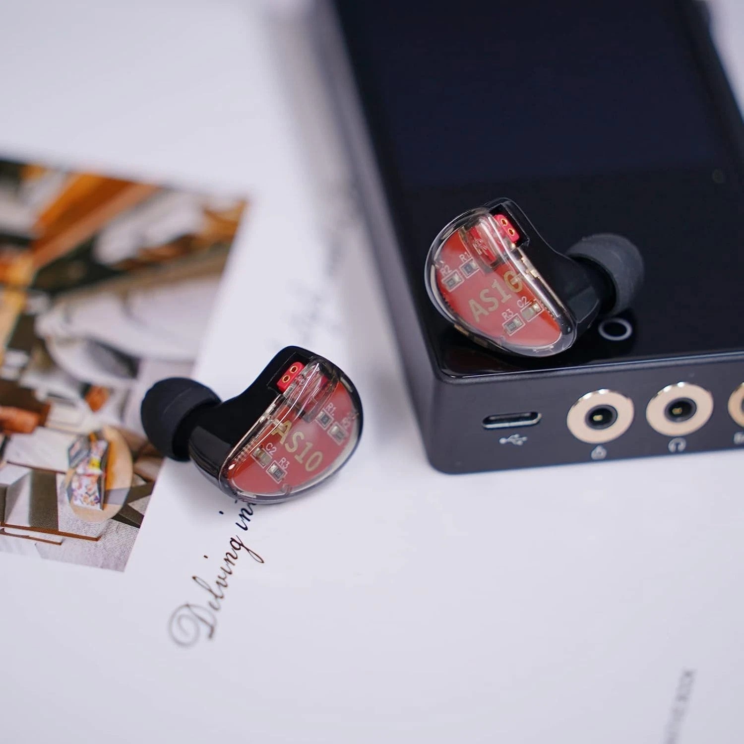 KZ AS10 5BA HiFi Earphones, 5 Balanced Armature Drivers, Detachable Cable, Black
