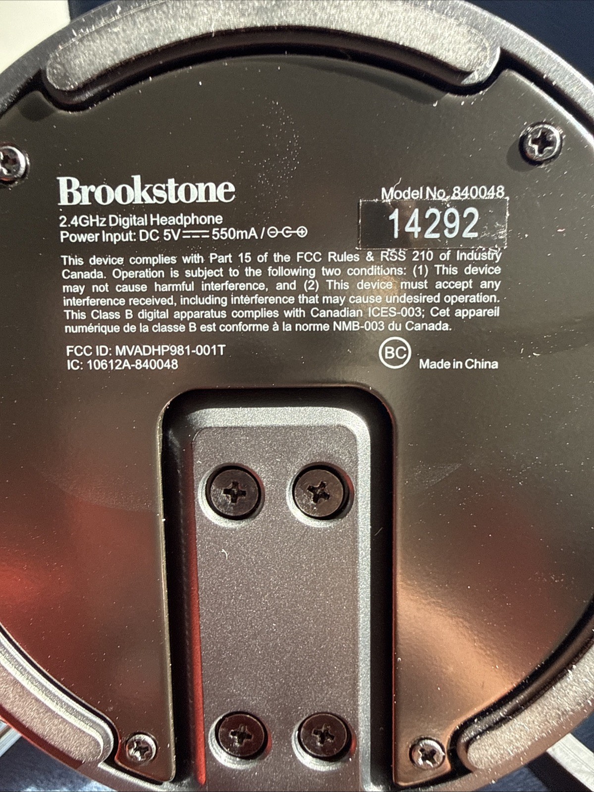 Brookstone 2.4 GHz Digital Wireless TV Headphones Over Ear, Noise Reduction