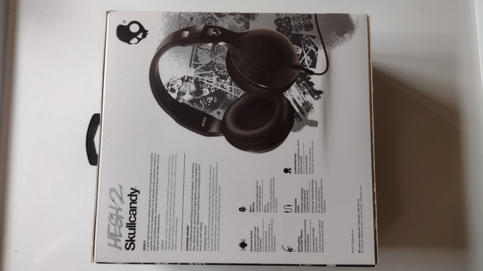 Skullcandy Hesh 2 Wired Subaru Black S6HSGY-374 Mic Remote Soft Leather New