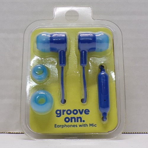 Lot of 10 Groove Onn. Earphones With Microphone With 3 Tips Each
