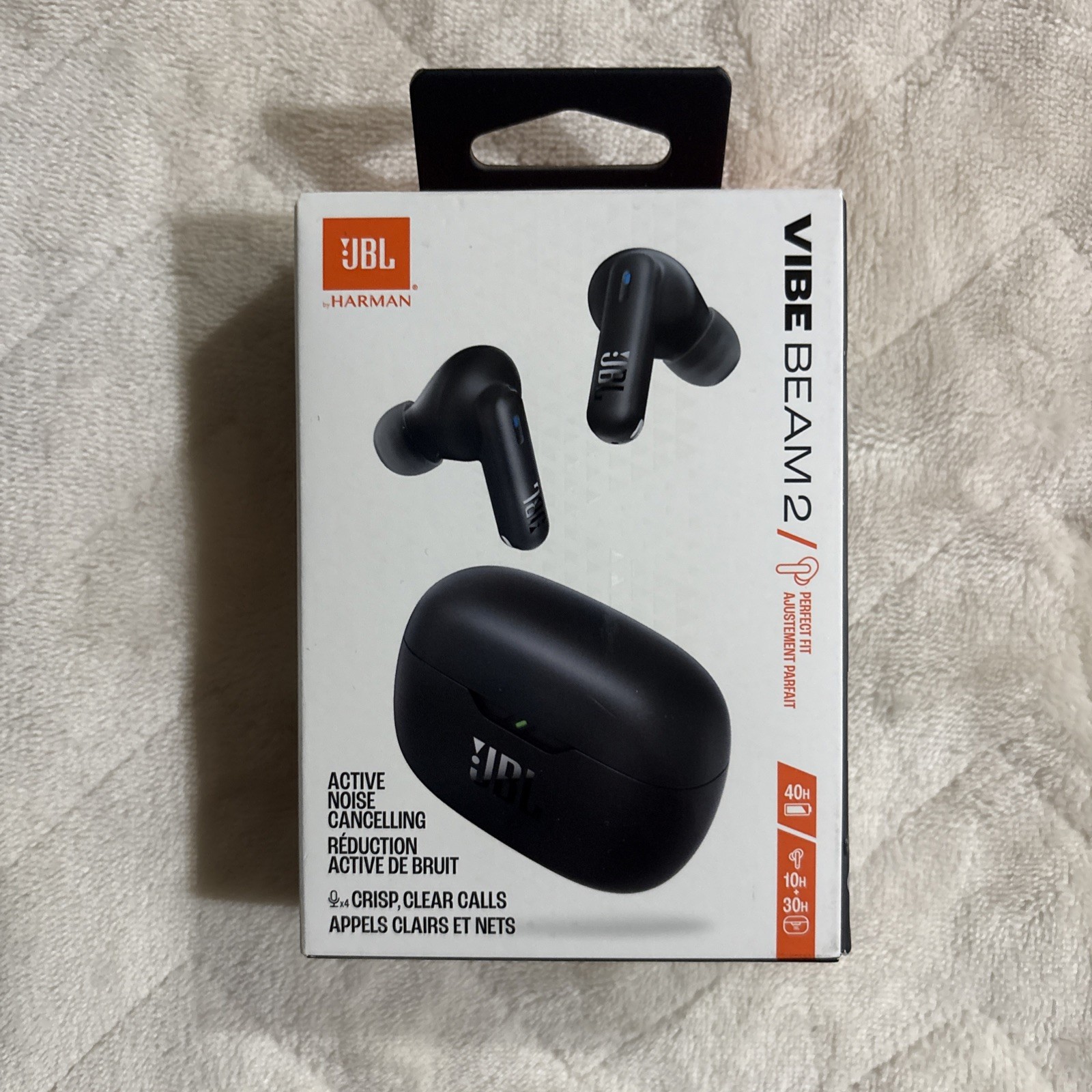 JBL Vibe Beam 2 True Wireless Bluetooth Noise Cancelling Earbuds (Black)