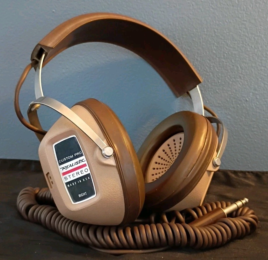 Vintage Realistic Custom Pro 33-1002 Headphones 100 Ohm Koss OEM Tested Works
